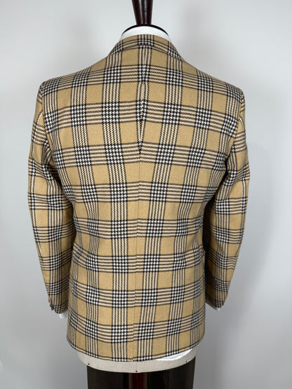 Giacca anni ‘70 beige a quadri - tg. 44/46