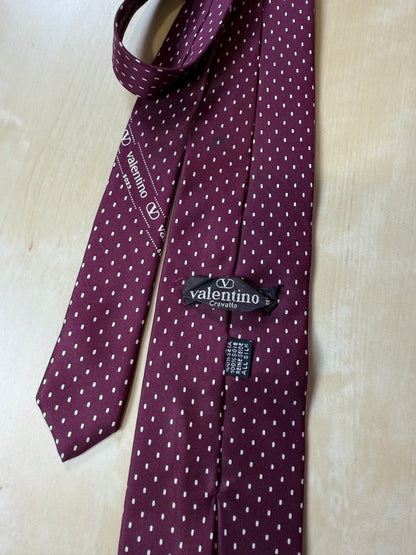 Cravatta Valentino bordeaux pois