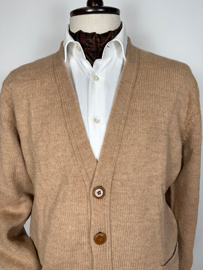 Cardigan vintage in cammello e lana - tg. L (50/52)