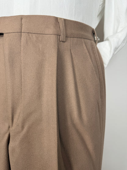 Pantaloni anni ‘70/‘80 in flanella beige (NOS) - tg. 50