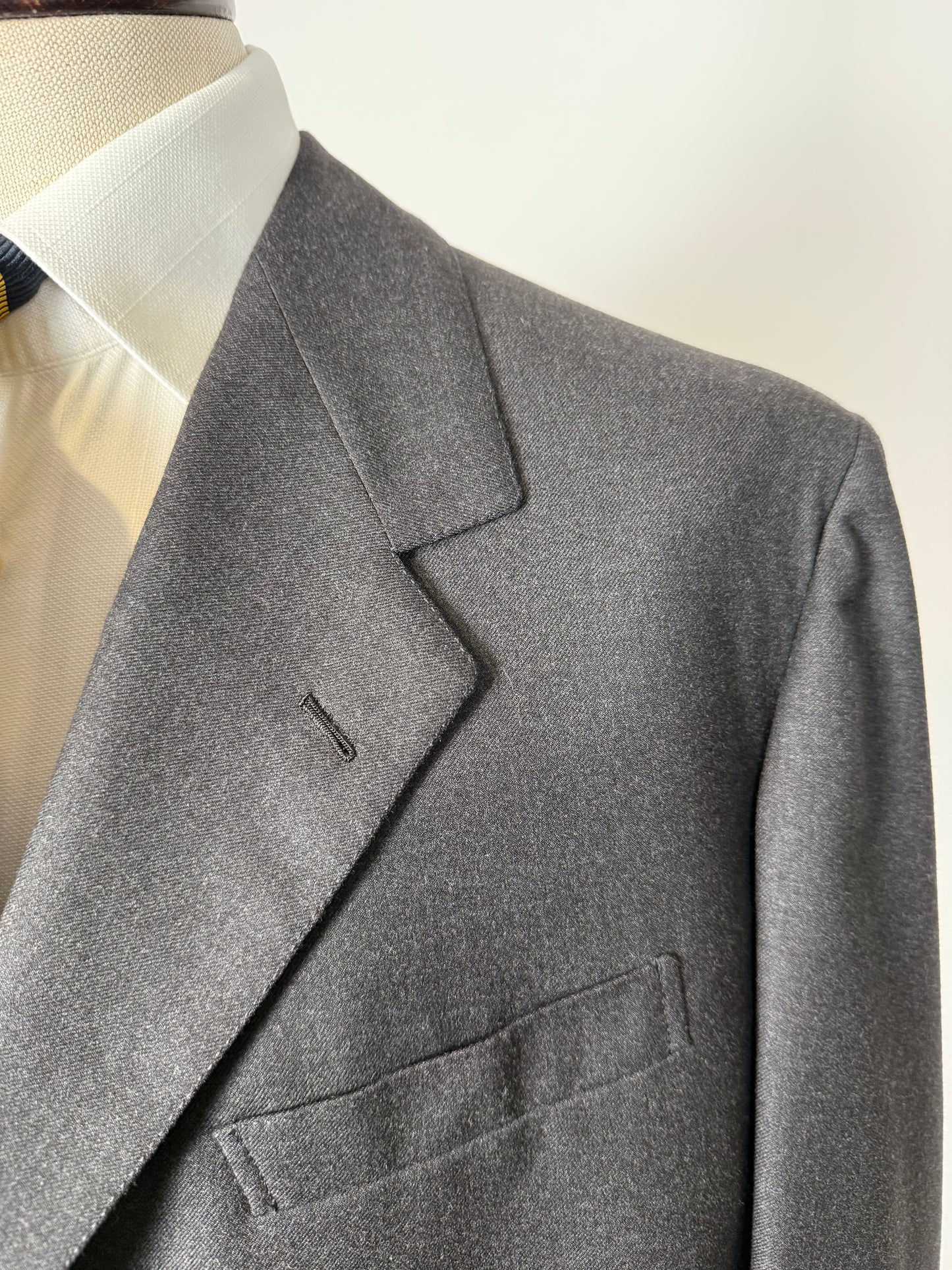 Completo sartoriale flanella inglese grigio antracite - tg. 62 corta drop 0