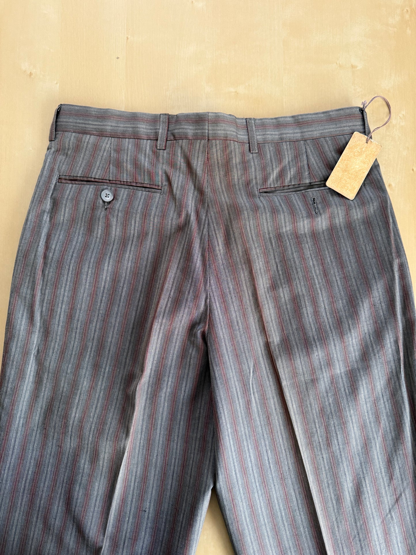 Pantaloni in cotone grigio a righe anni ‘80 (NOS) - tg. 46
