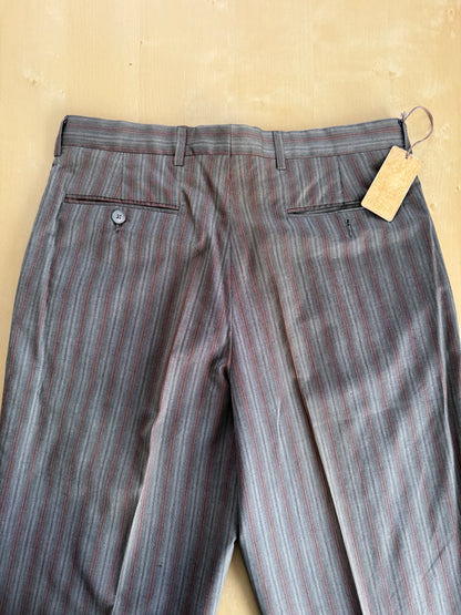 Pantaloni in cotone grigio a righe anni ‘80 (NOS) - tg. 46