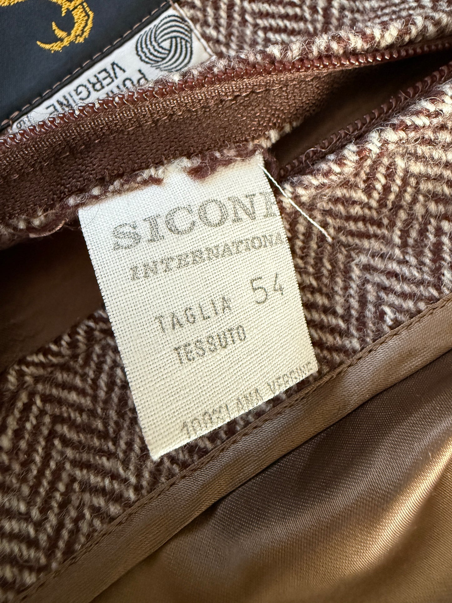 Cappotto in tweed marrone spigato - tg. 50-54