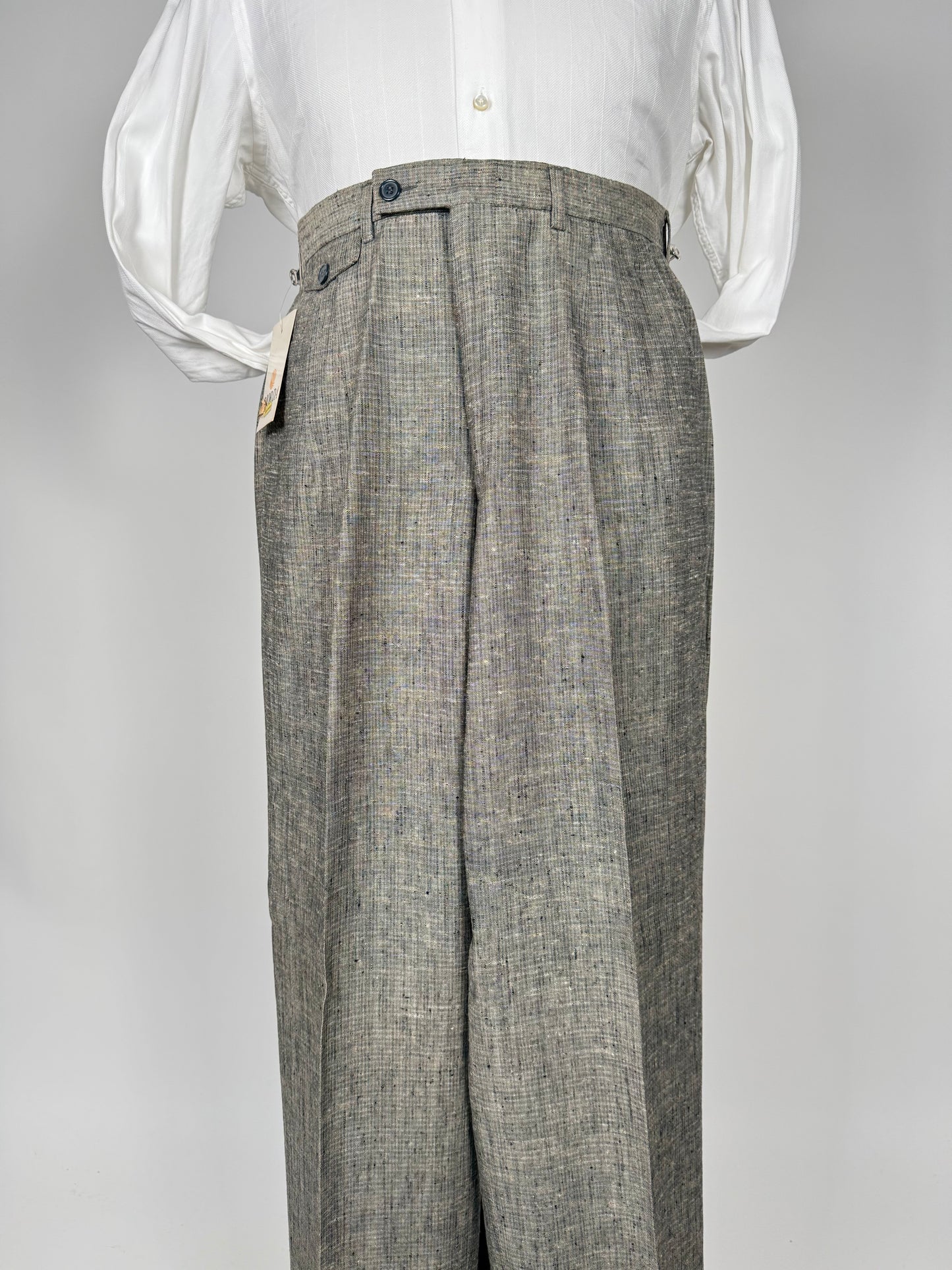 Pantaloni anni '80 misto lino e rayon (NOS) - tg. 48