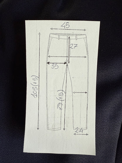 Pantaloni anni ‘70 in twill pettinato blu navy - tg. 50/52