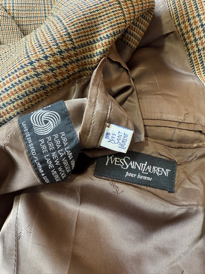 Giacca Yves Saint Laurent anni '80/'90 principe di Galles senape - tg. 54