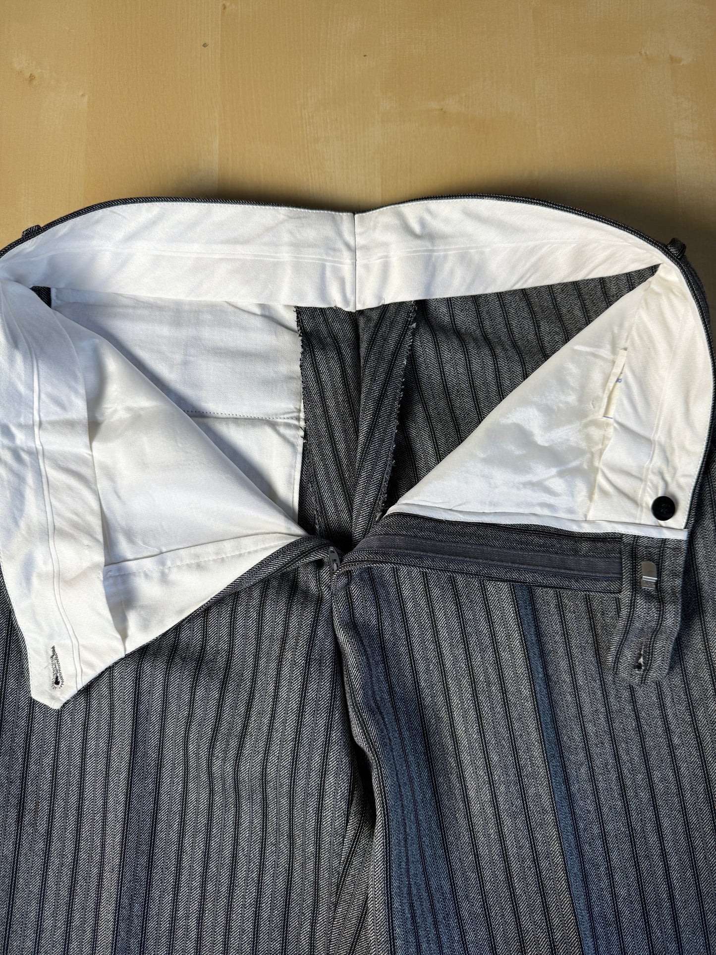 Pantalone anni ‘70 grigio a righe (morning dress) - tg. 44/46