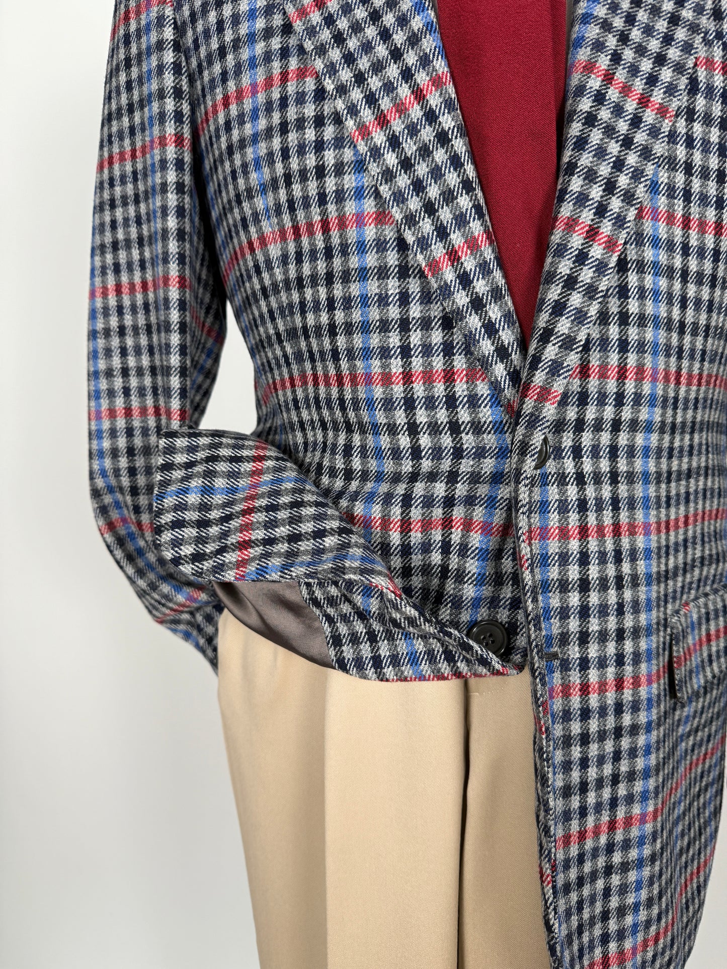 Giacca sartoriale anni ‘80/‘90 a quadri - tg. 48/50