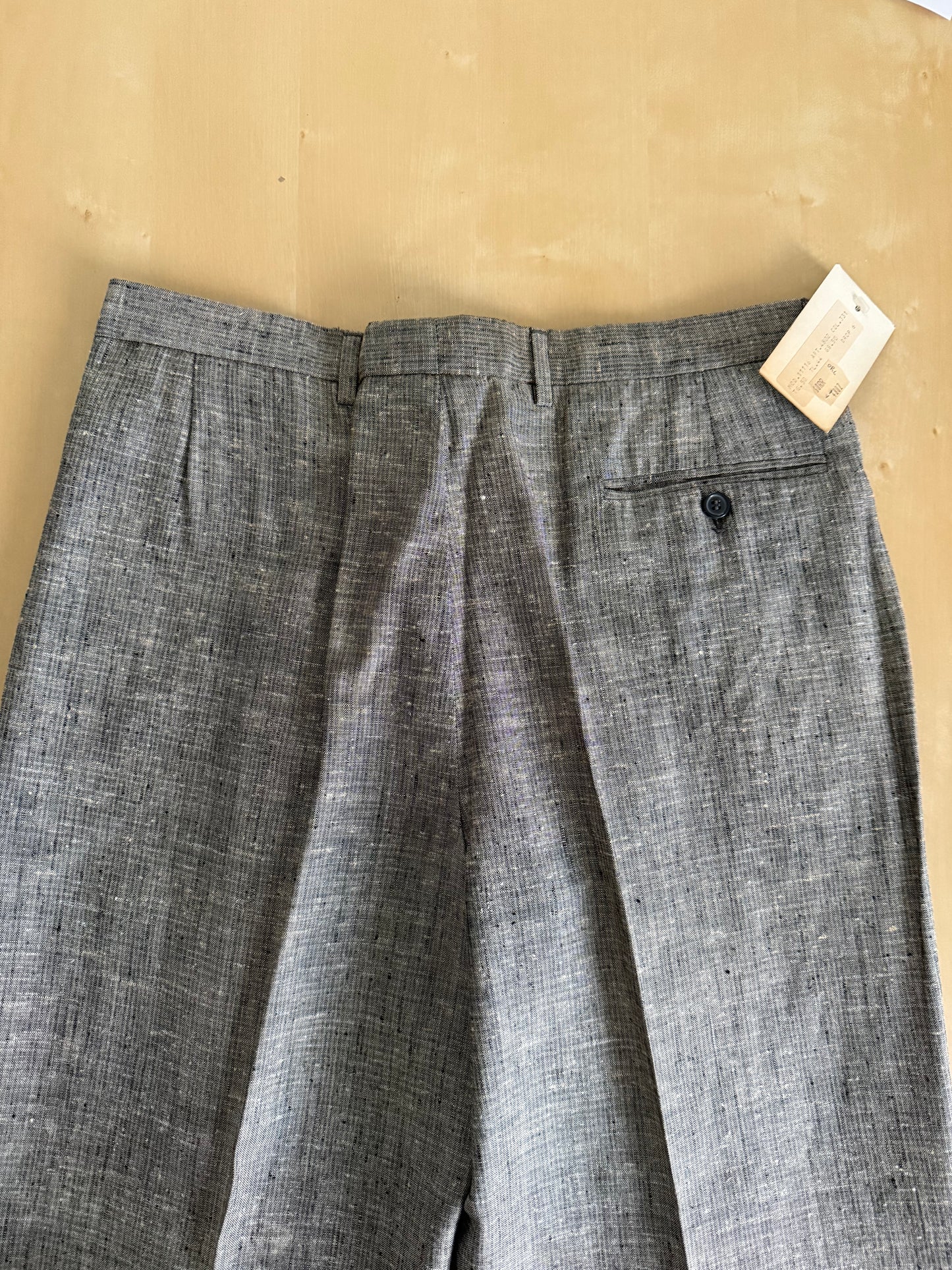 Pantaloni anni '80 misto lino e rayon (NOS) - tg. 48
