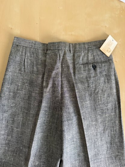 Pantaloni anni '80 misto lino e rayon (NOS) - tg. 48