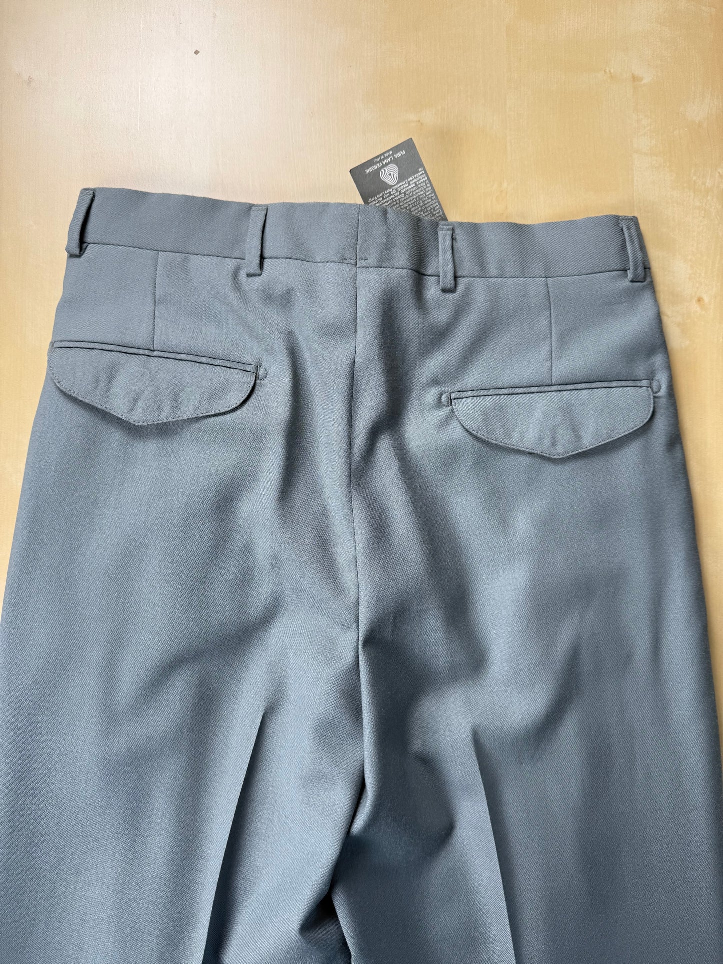 Pantaloni fresco lana verde salvia anni '80 (NOS) - tg. 44/46