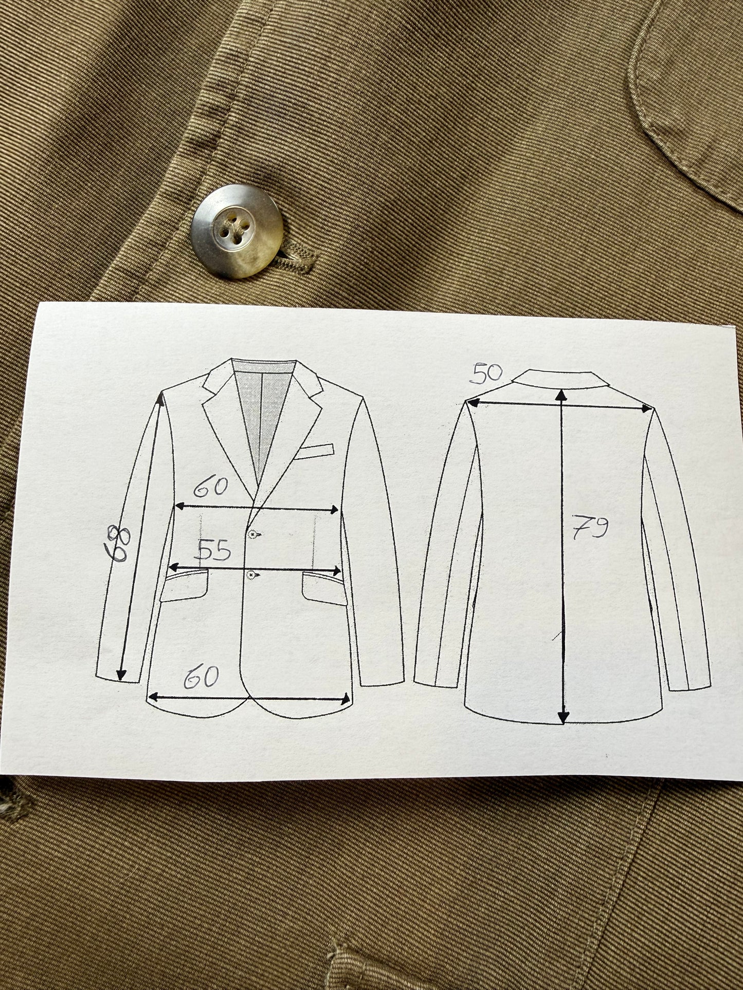 Giacca stile militare/sahariana in tela di cotone (nuova) - tg. 54