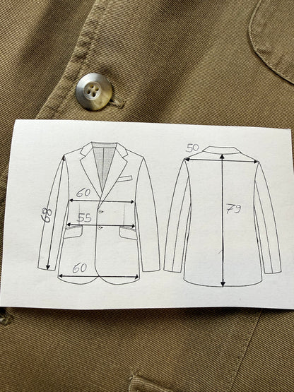 Giacca stile militare/sahariana in tela di cotone (nuova) - tg. 54