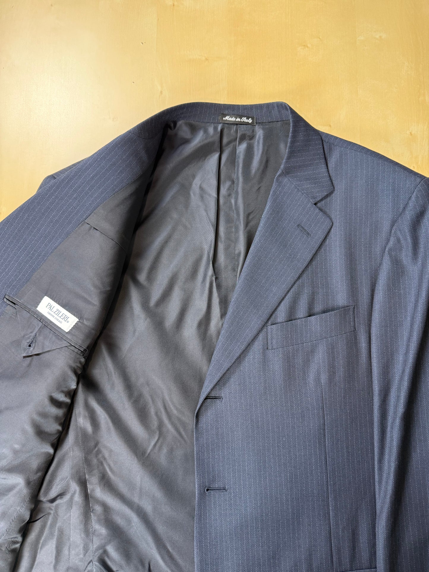 Giacca Pal Zileri tessuto Loro Piana four seasons blu gessato - tg. 56/58