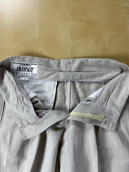 Completo doppiopetto anni '80 oversize viscosa e lino - tg. 46 corta