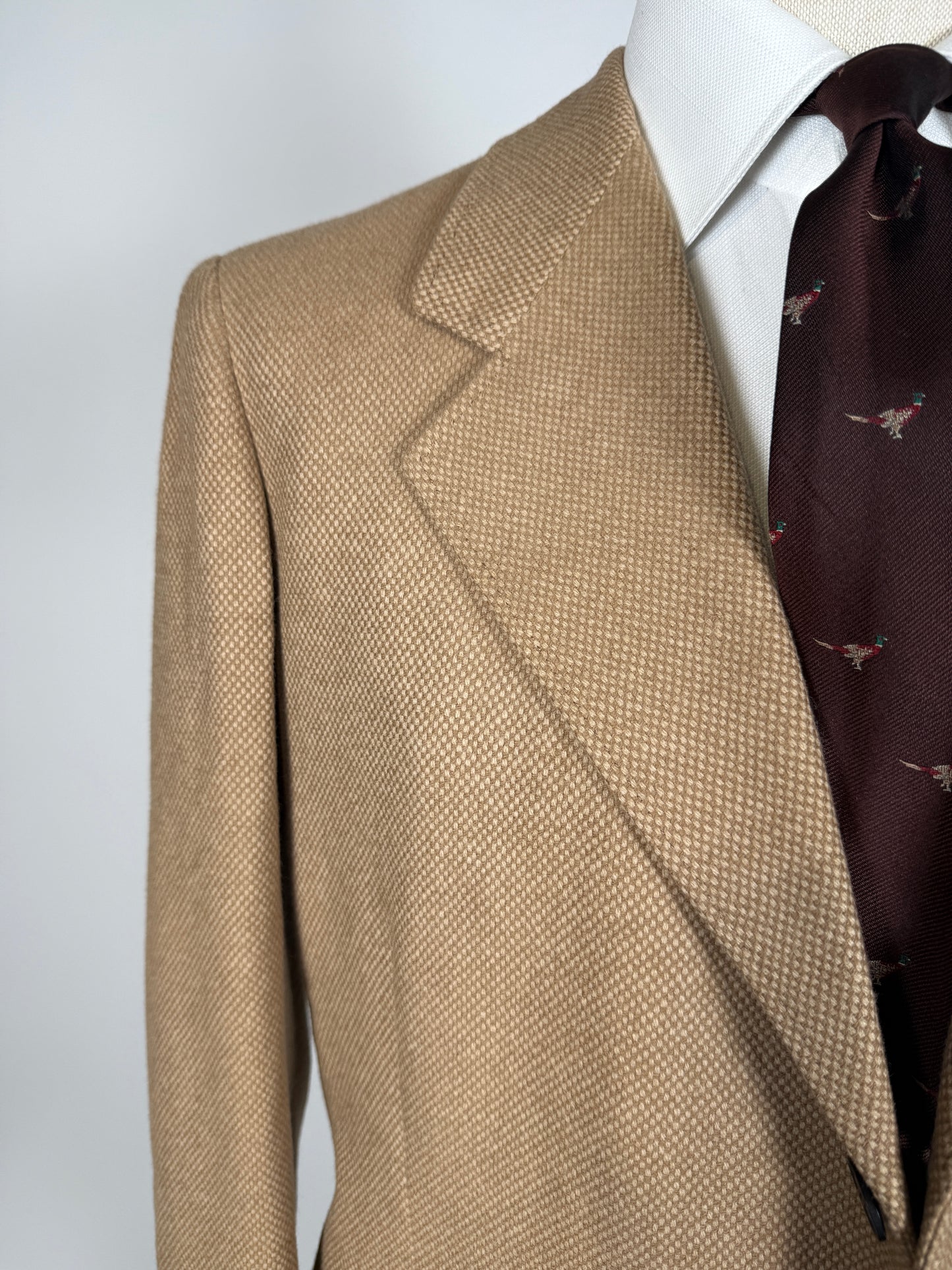 Giacca anni ‘60 sartoriale occhio di pernice color cammello - tg. 50/52