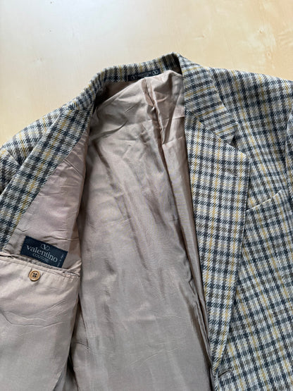 Giacca Valentino anni ‘80 check in lana e cashmere - tg. 52