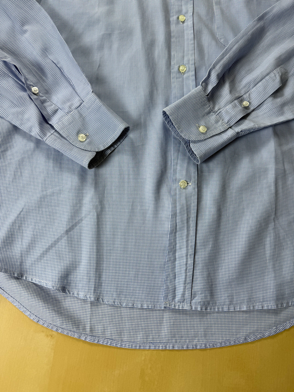 Camicia Avon celli vintage micro pied-de-poule azzurro - M collo 39