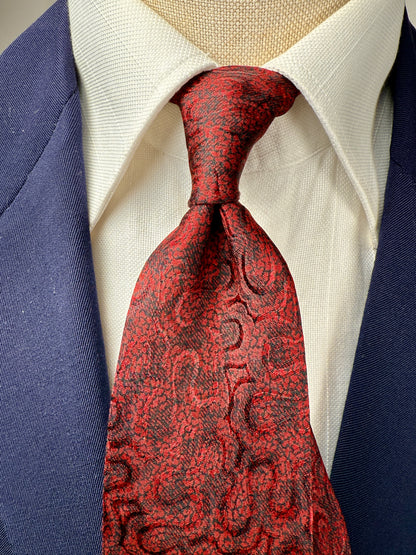 Cravatta Valentino nero e rosso jacquard