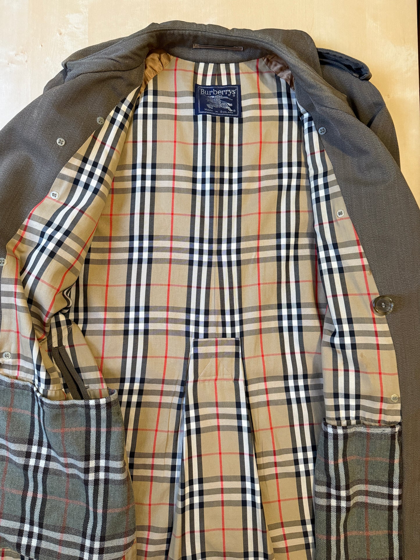 Trench Burberrys anni ‘80 in covert 100% lana - tg. 50-52