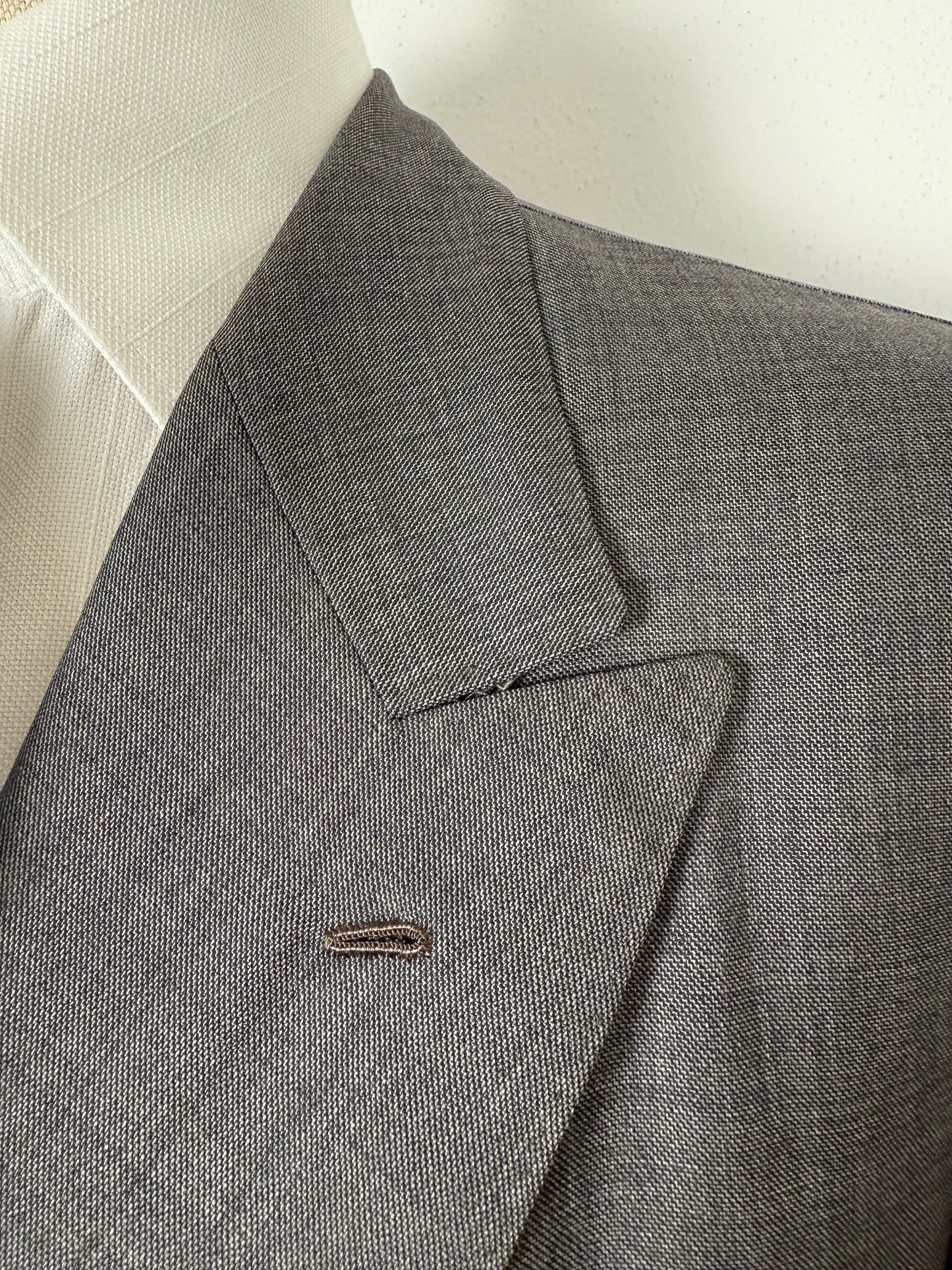 Giacca doppiopetto sartoriale anni '90 in grisaglia - tg. 56