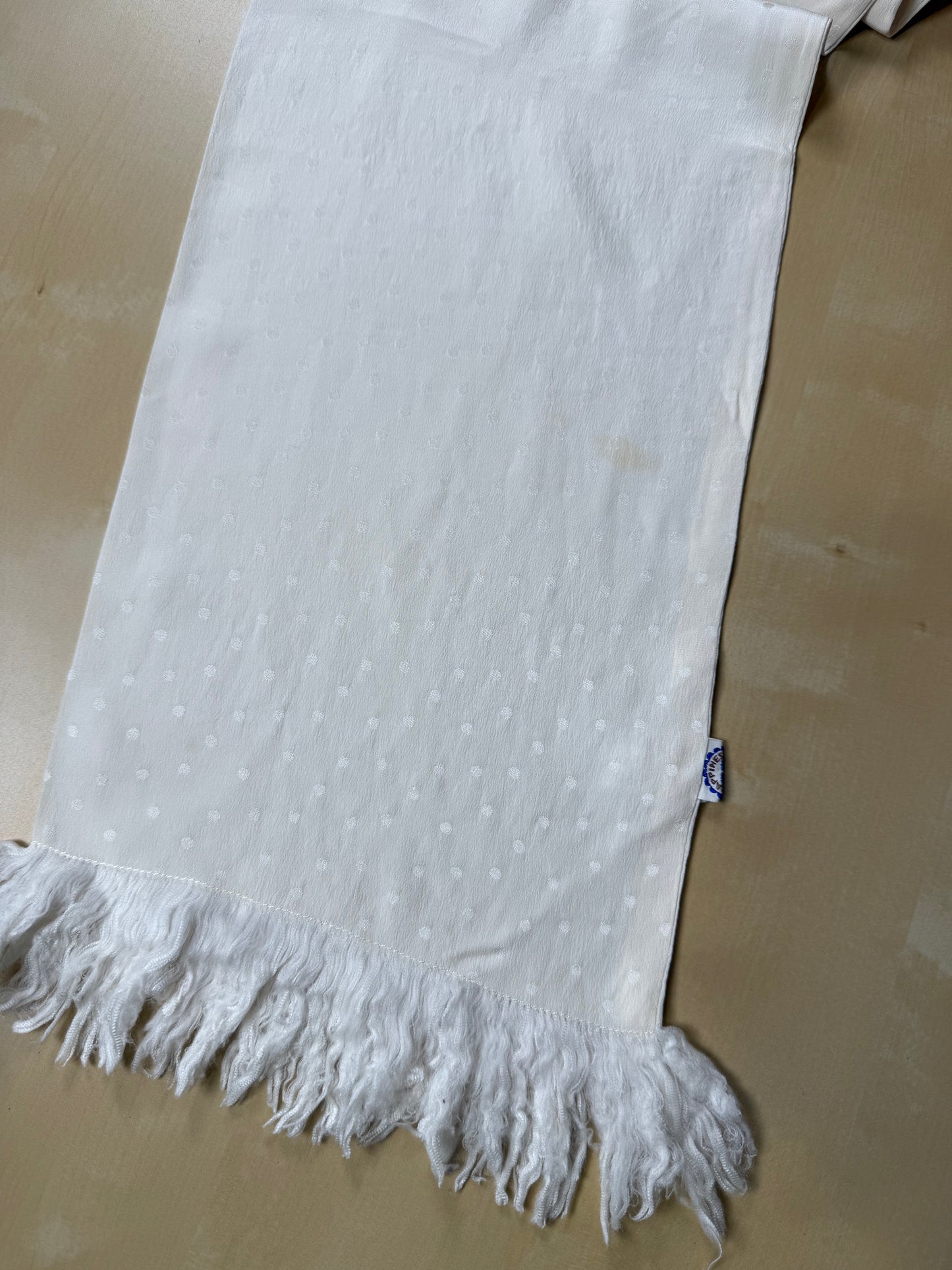 Sciarpa in seta da smoking vintage a pois jacquard