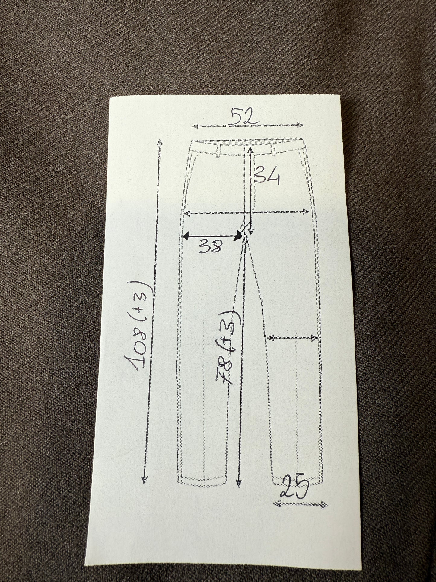 Pantaloni flanella color cachi - tg. 58