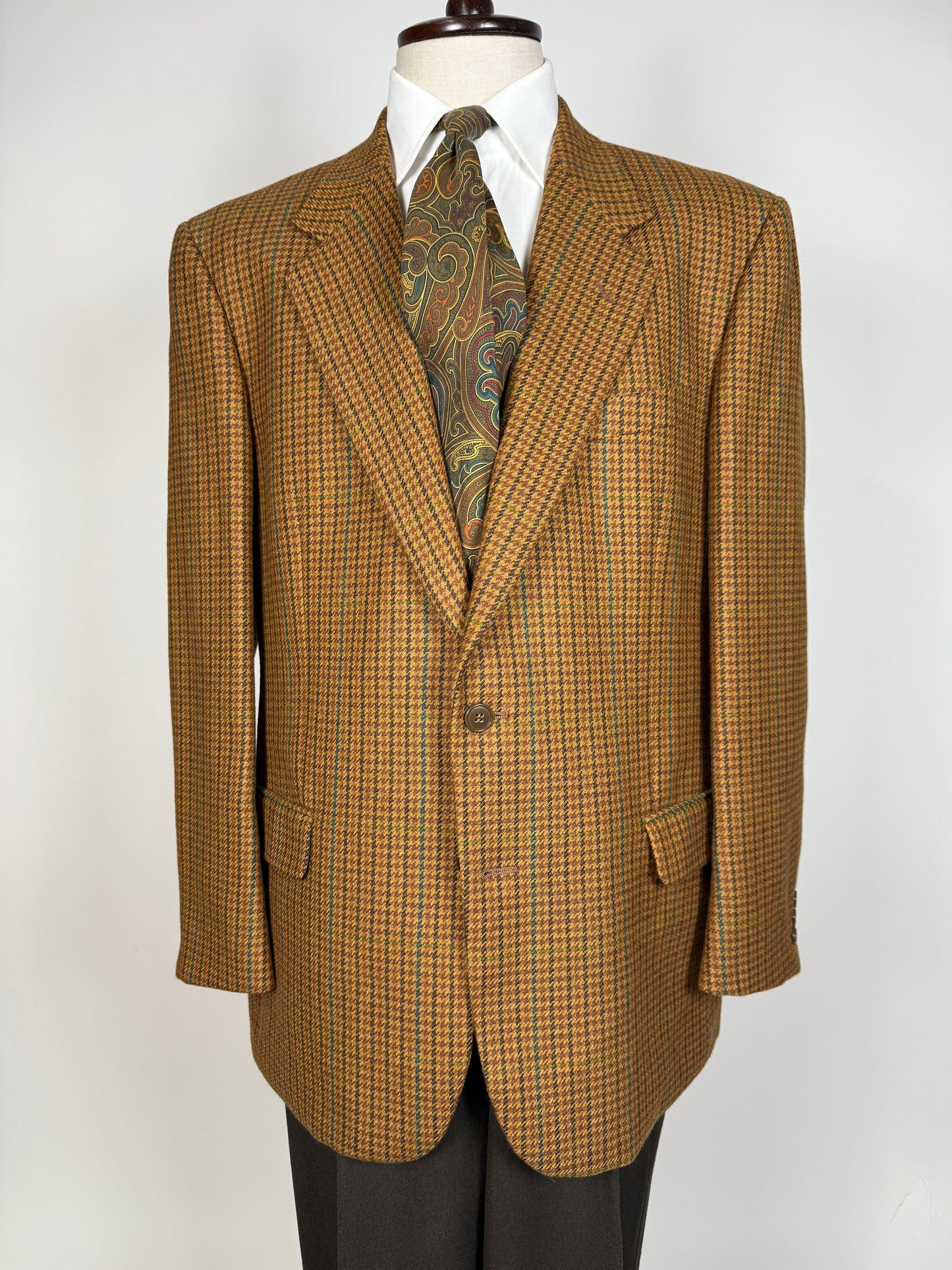 Giacca anni ‘80 pied-de-poule senape - tg. 54