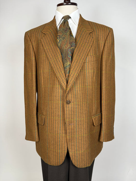 Giacca anni ‘80 pied-de-poule senape - tg. 54