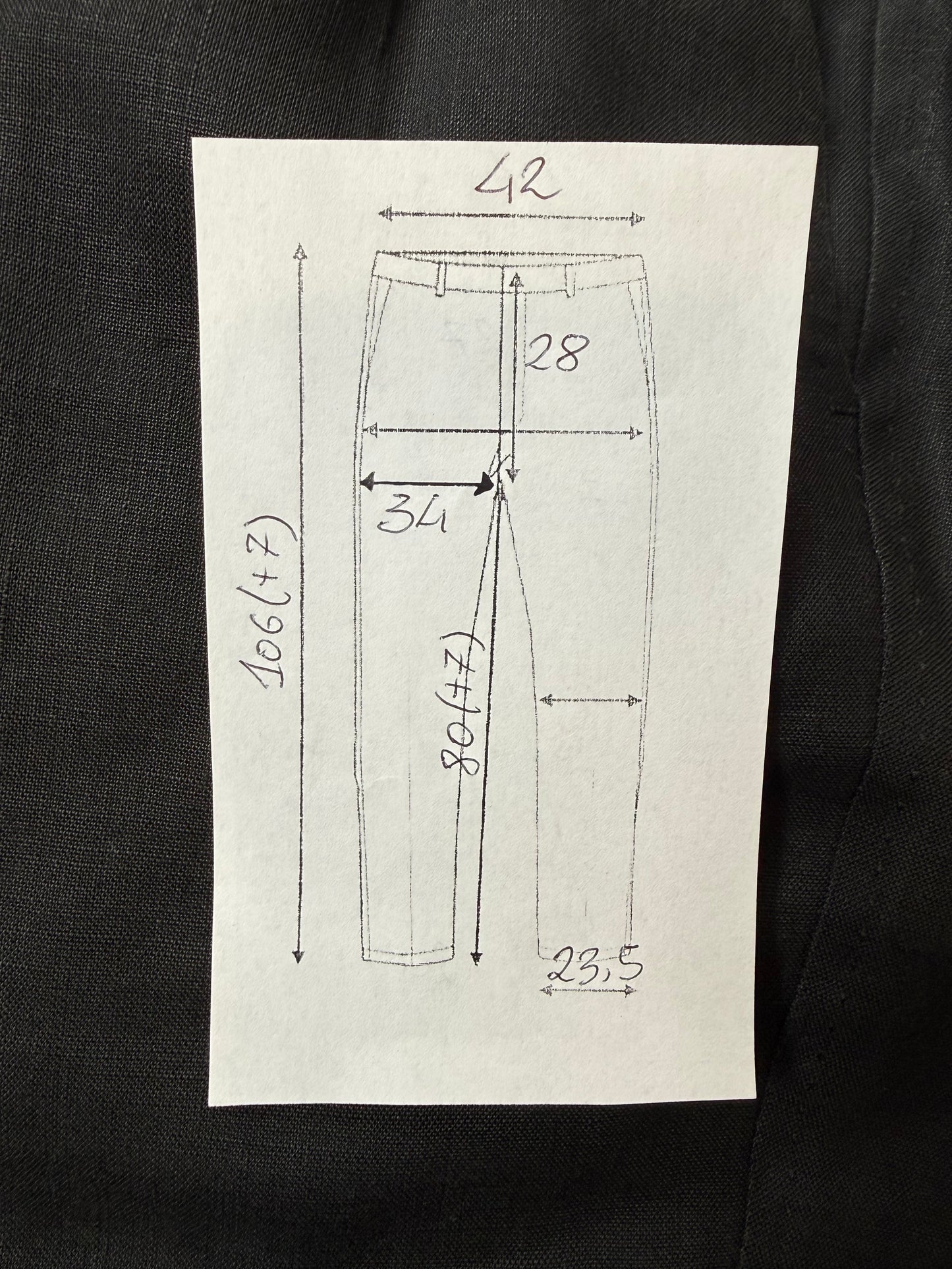 Pantaloni Ermenegildo Zegna anni '80 puro lino nero - tg. 48