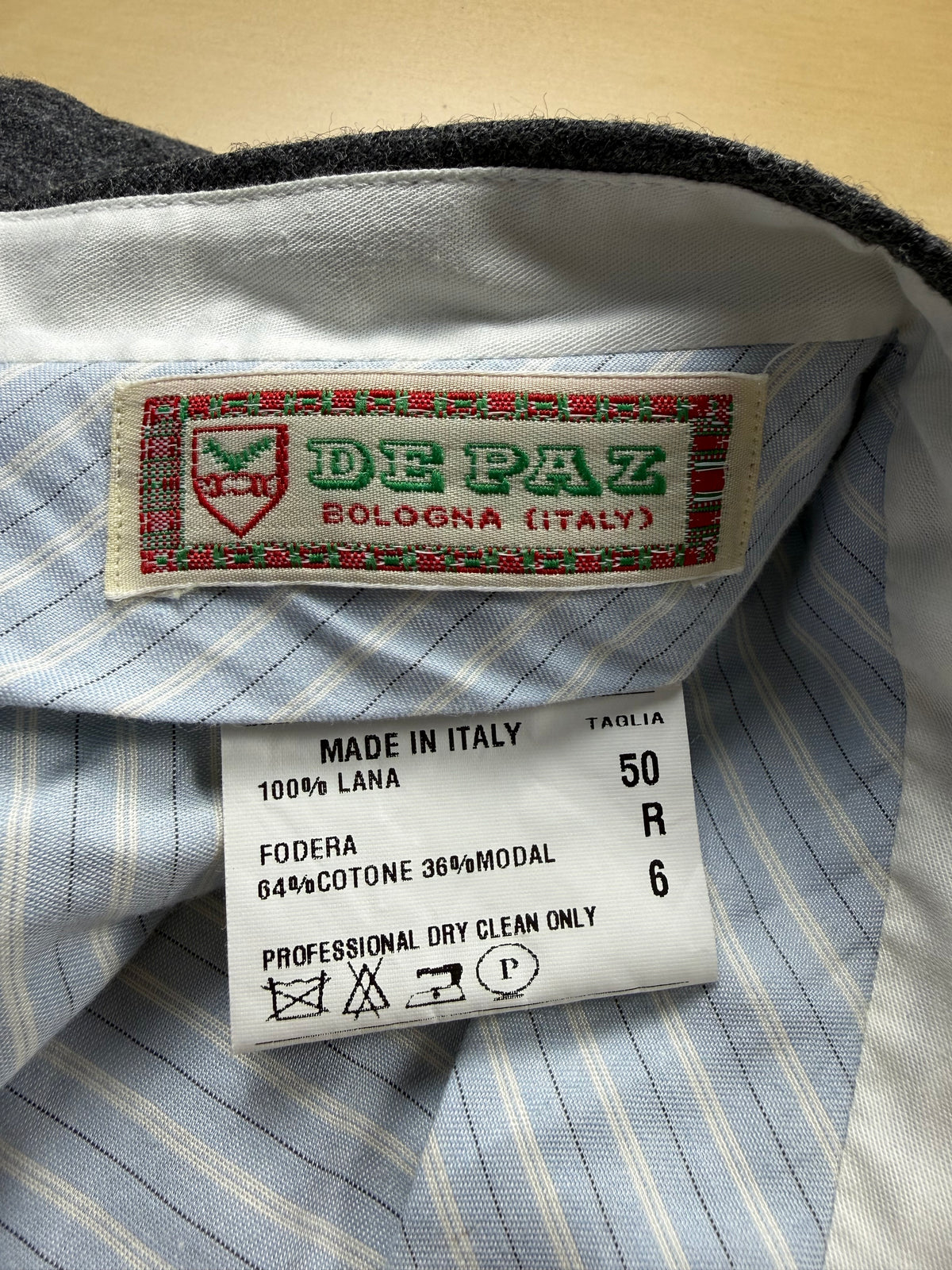 Pantaloni De Paz flanella grigio medio - tg. 50/52
