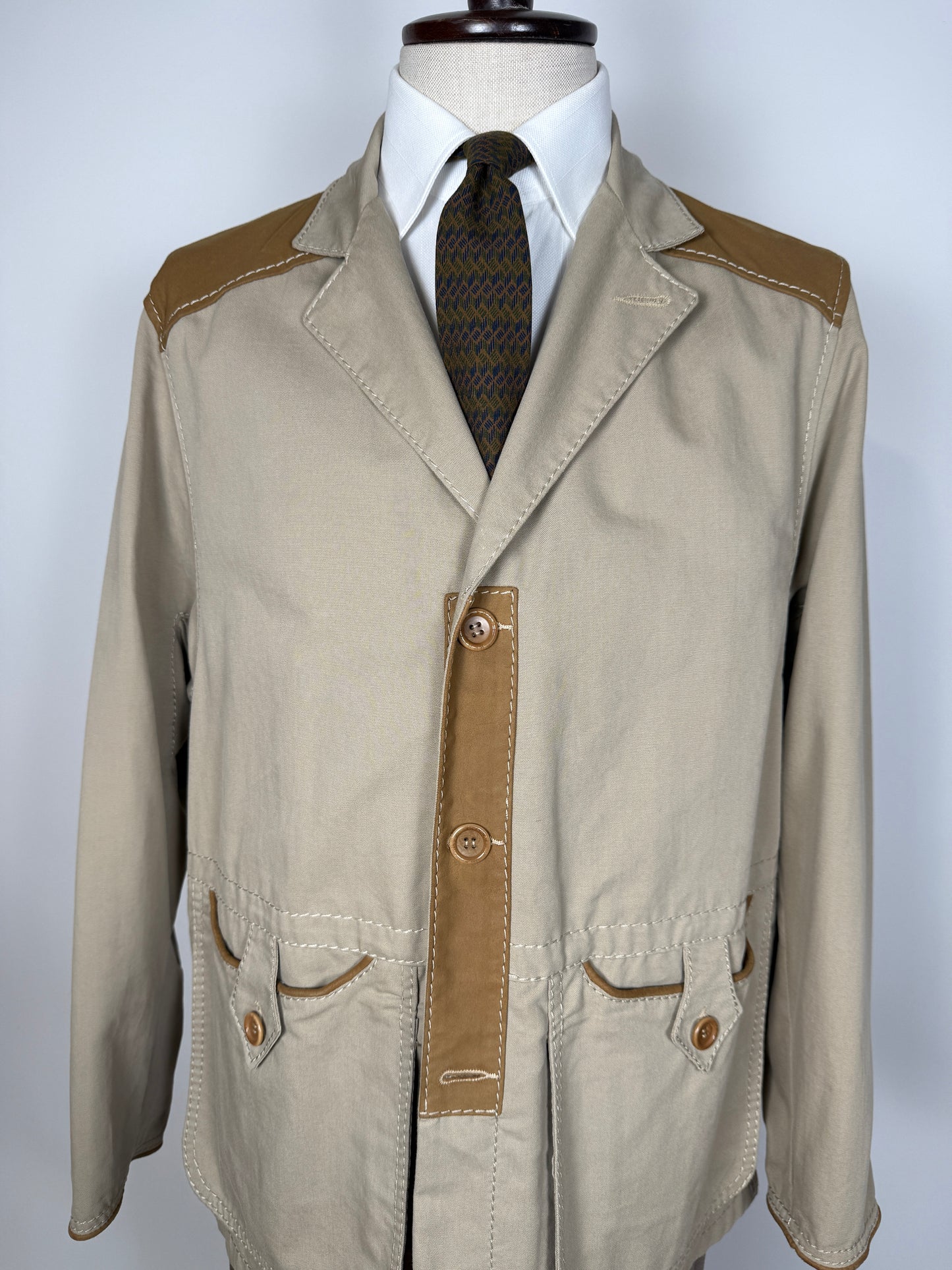 Giacca da caccia sahariana Beretta con inserti in pelle - tg. 50