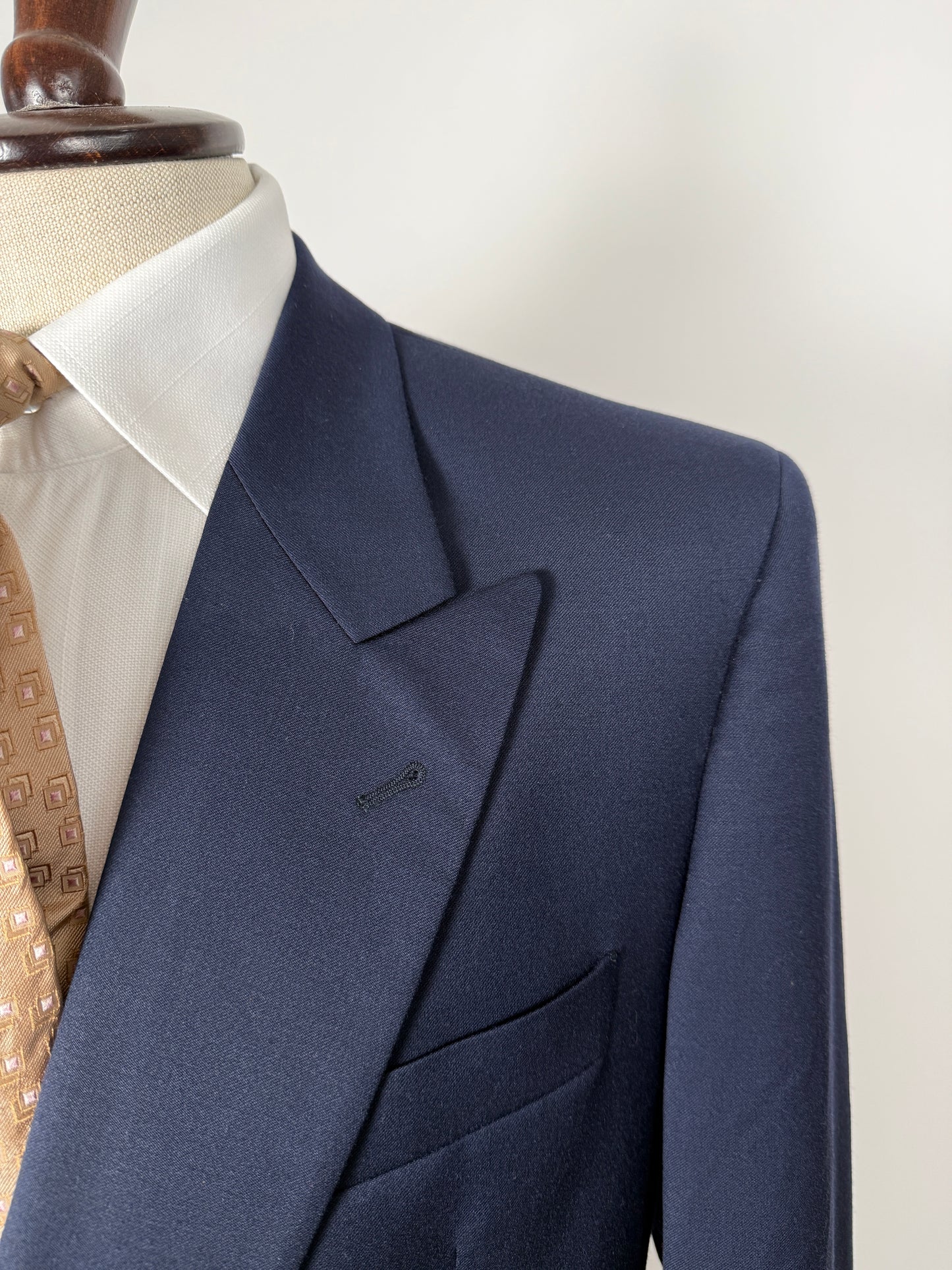 Giacca doppiopetto anni ‘80 flanella blu - tg. 50/52