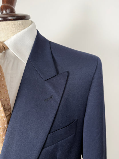 Giacca doppiopetto anni ‘80 flanella blu - tg. 50/52