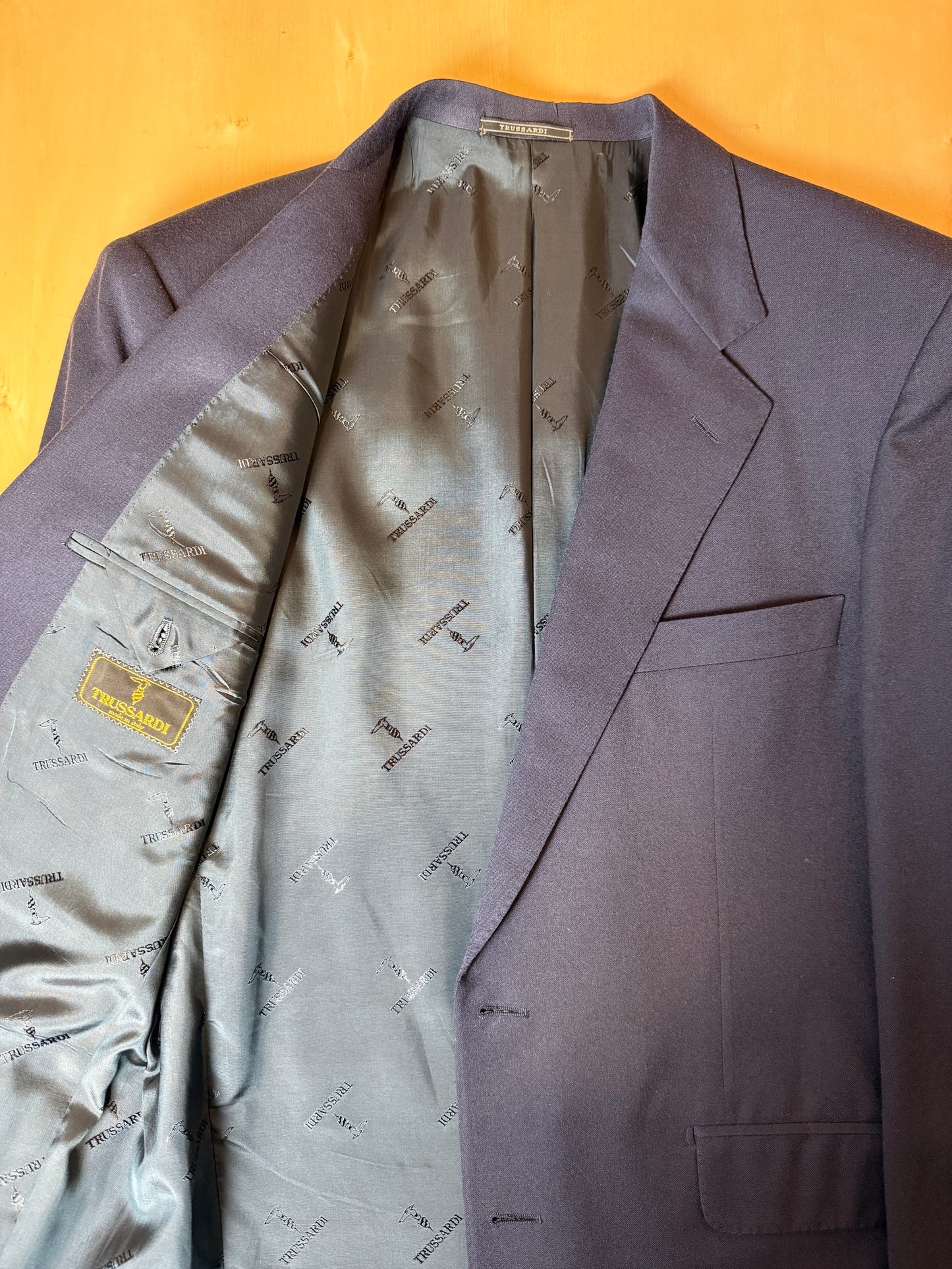 Blazer Trussardi anni ‘90 flanella blu - tg. 48/50