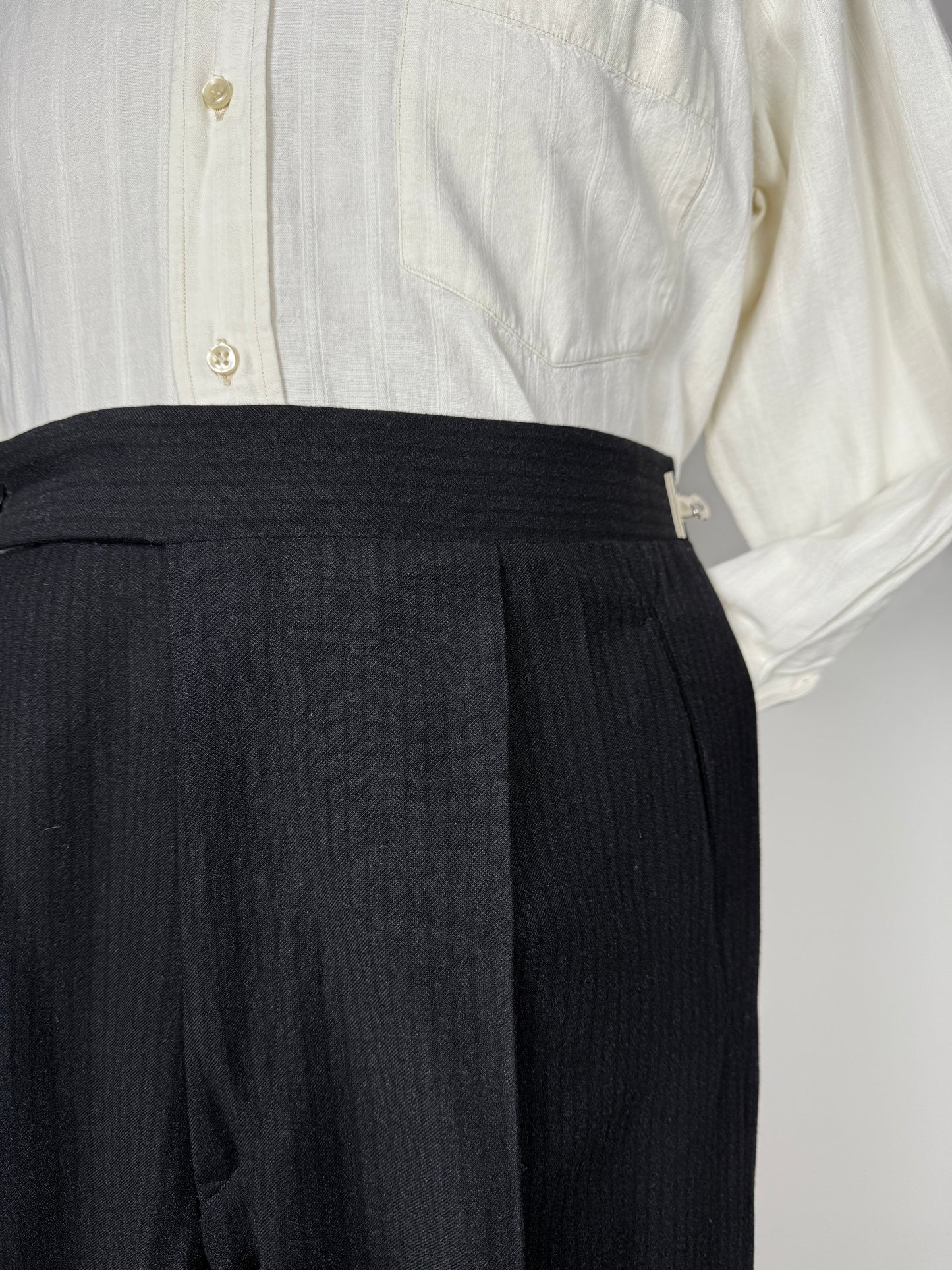 Completo sartoriale anni ‘50/‘60 monopetto revers a lancia - tg. 50 corta