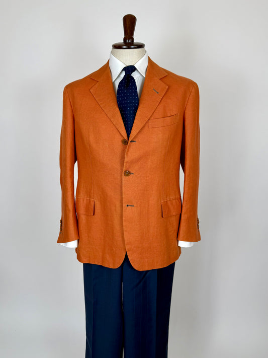 Giacca sartoriale D. Caraceni-Campagna lino irlandese arancio - tg. 50/52