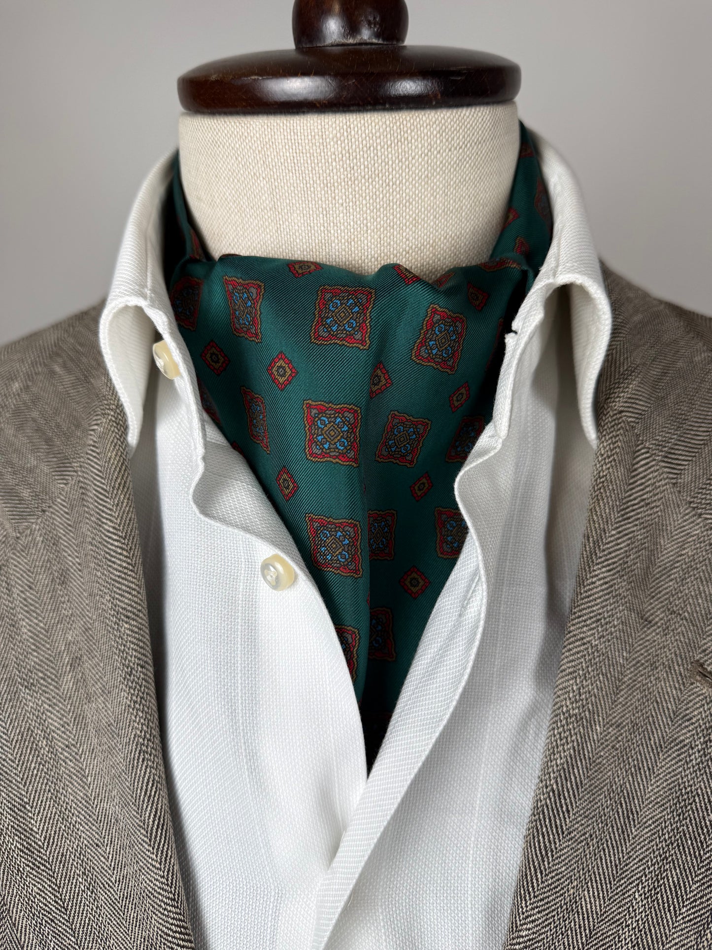 Ascot verde smeraldo micro fantasia