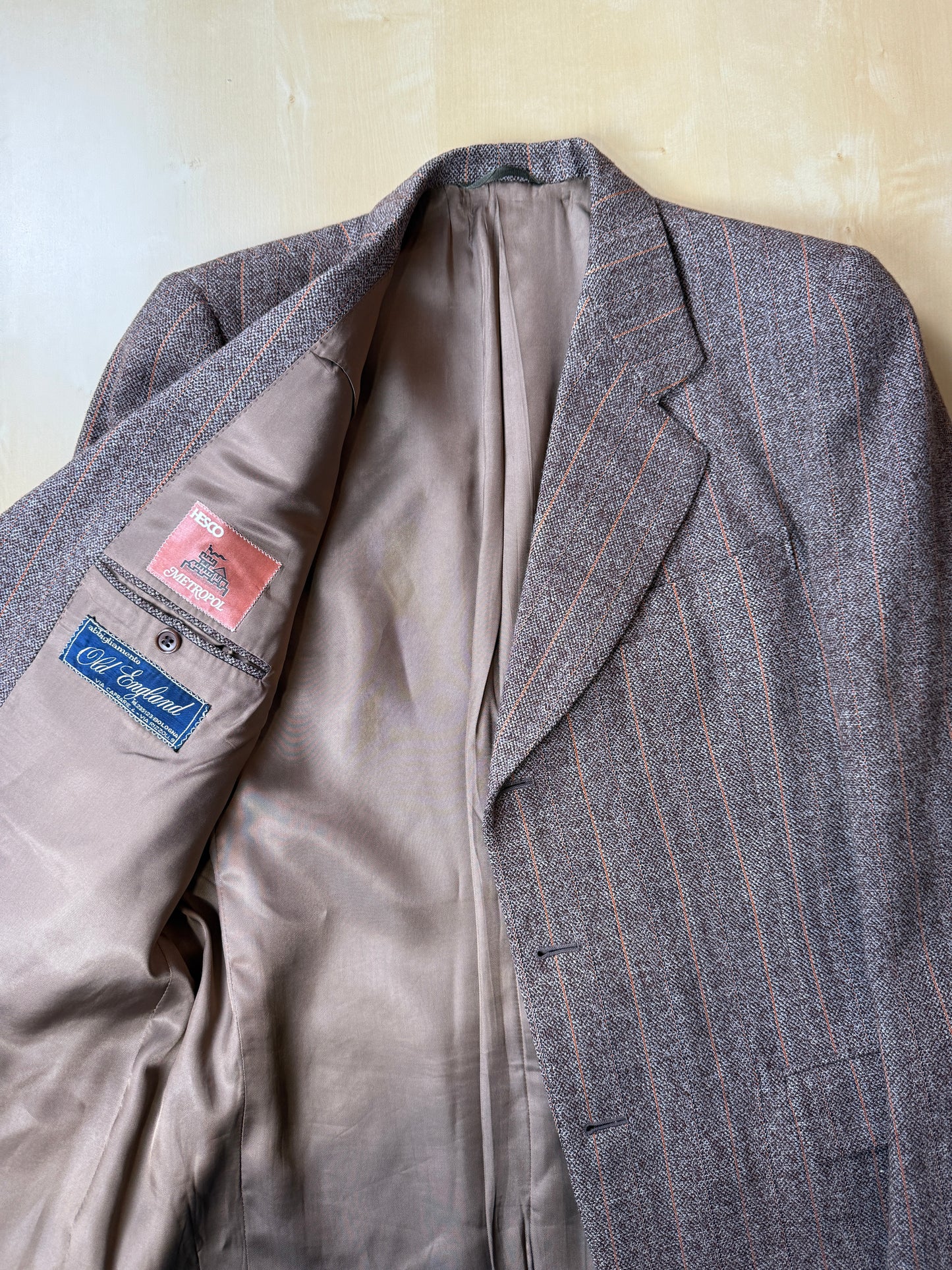 Completo anni ‘70 tweed marrone - tg. 50