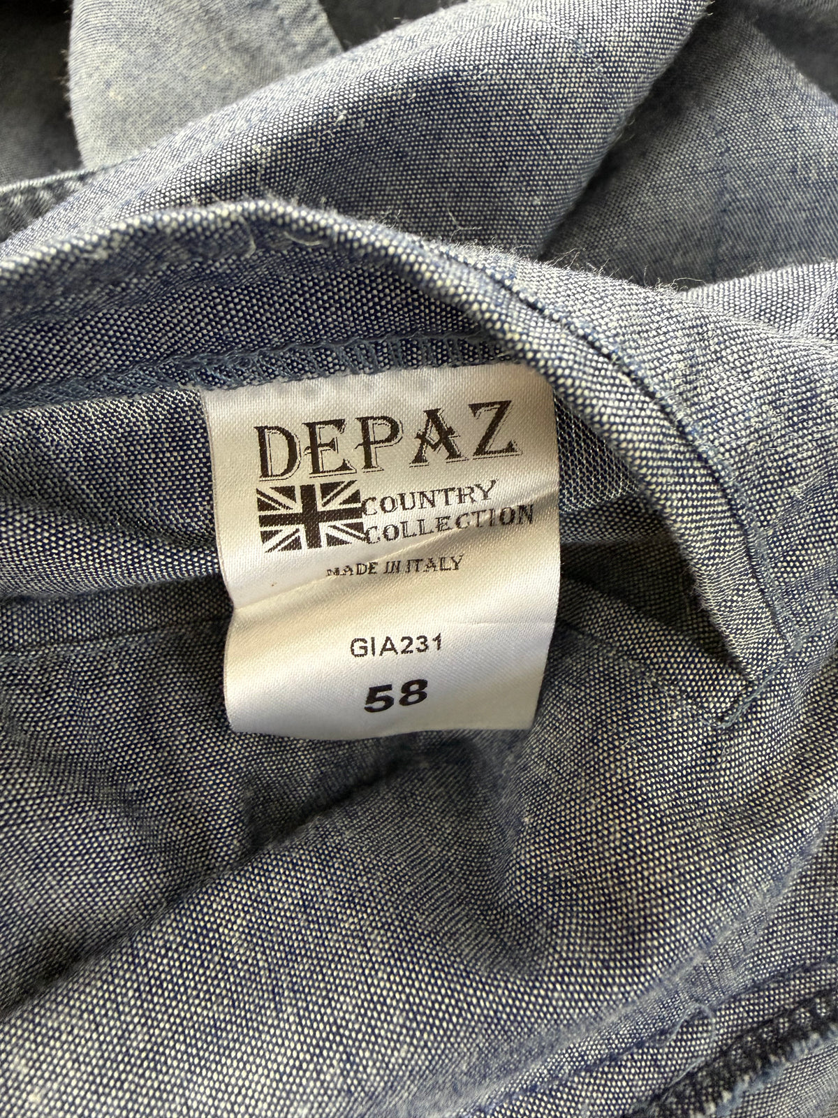 Giacca estiva De Paz in cotone chambray - tg. 58