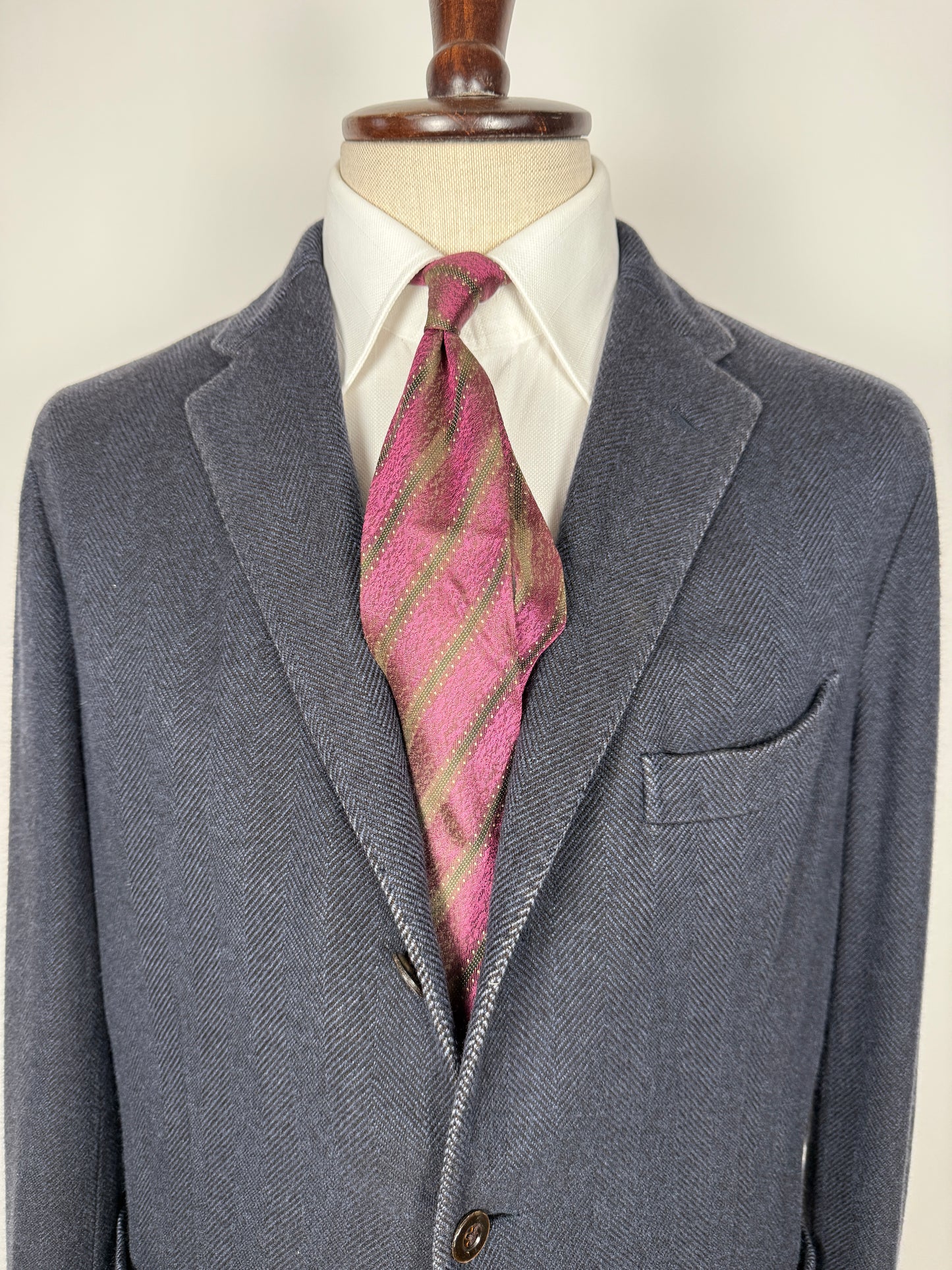 Blazer destrutturato Boglioli K. Jacket in puro cashmere blu spigato - tg. 54