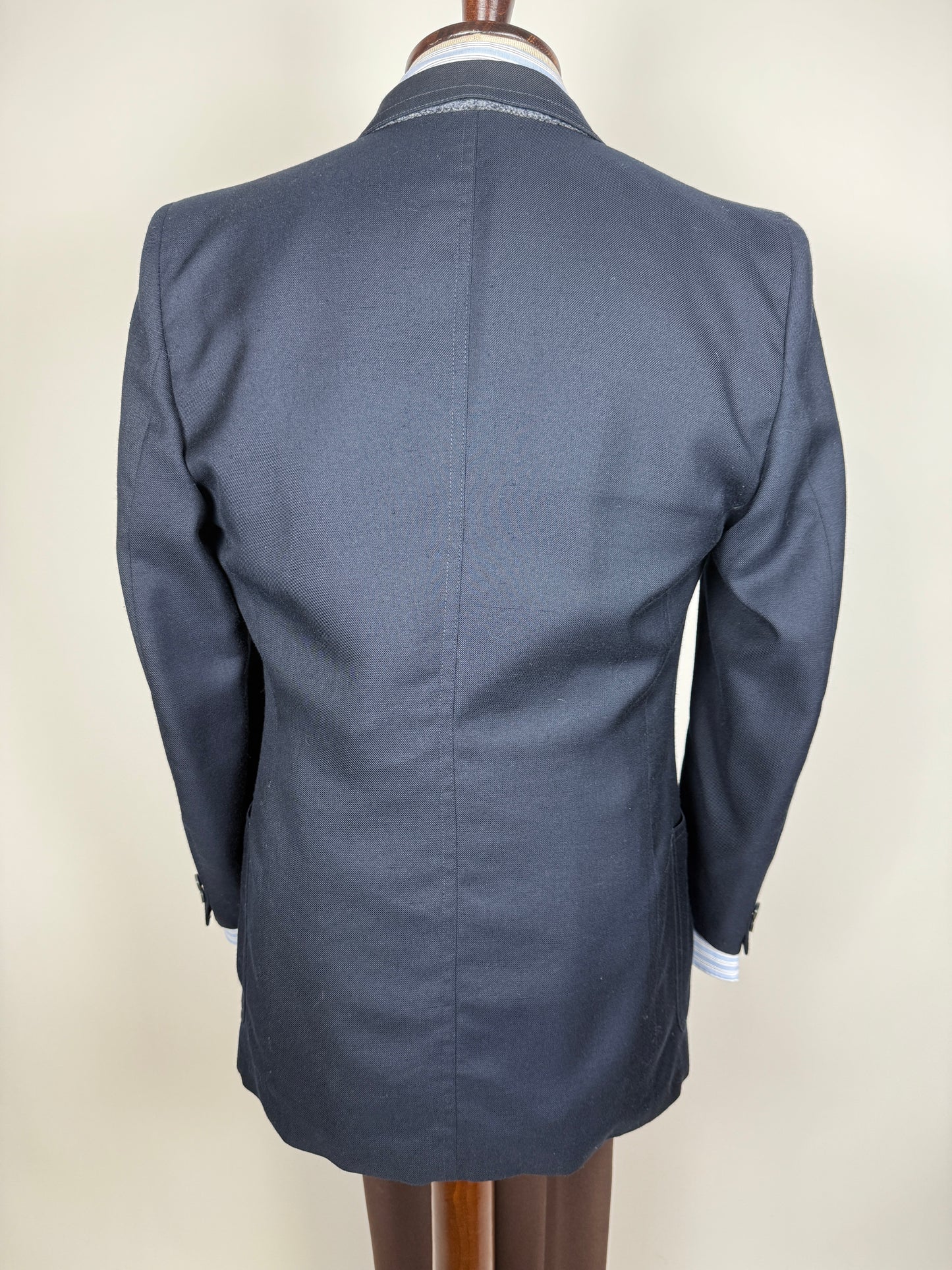 Giacca blu anni ‘70 in pura seta - tg. 46/48