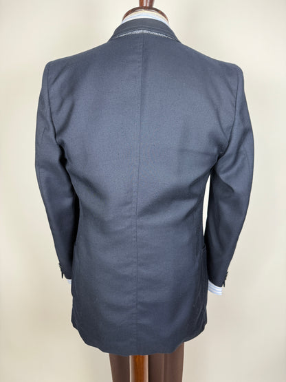 Giacca blu anni ‘70 in pura seta - tg. 46/48