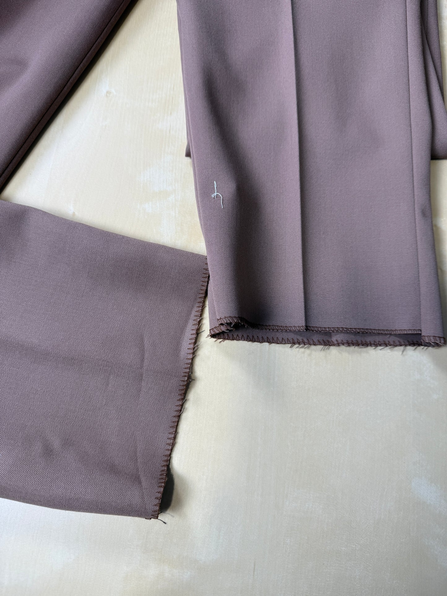Pantaloni anni ‘70 in twill pettinato color cacao (NOS) - tg. 52