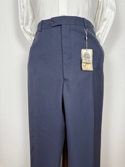 Pantalone anni ‘90 in fresco lana blu (NOS) - tg. 58/60