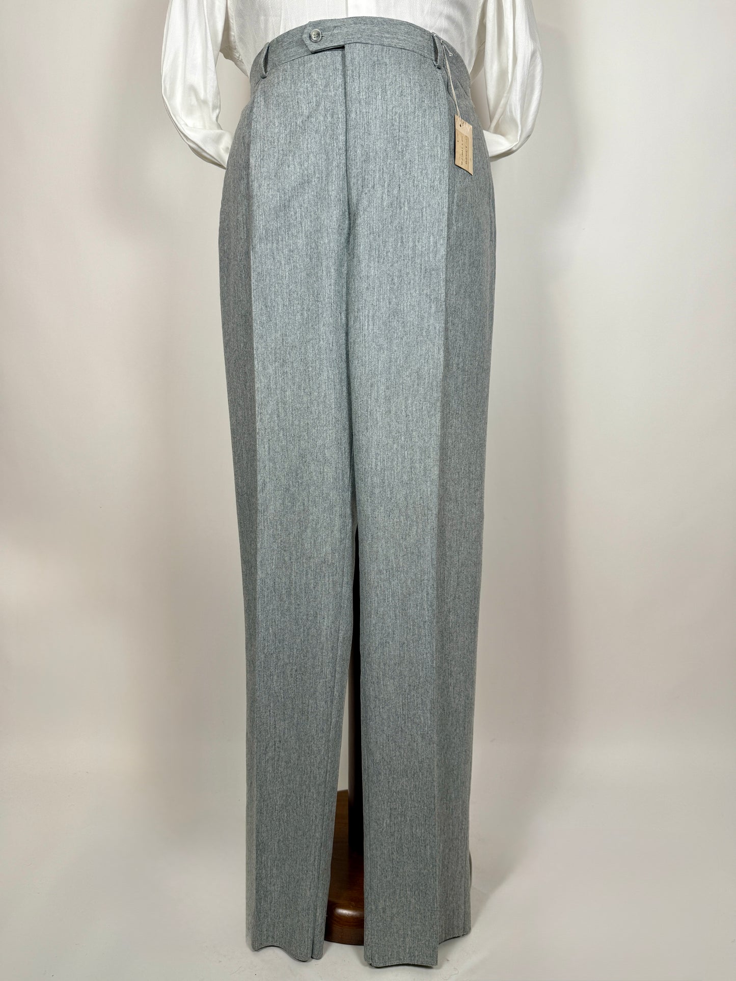 Pantaloni in flanella grigio chiaro anni ‘80 (NOS) - tg. 54