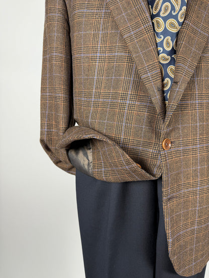 Giacca Cantarelli principe Galles marrone lana e cashmere - tg. 56 drop basso