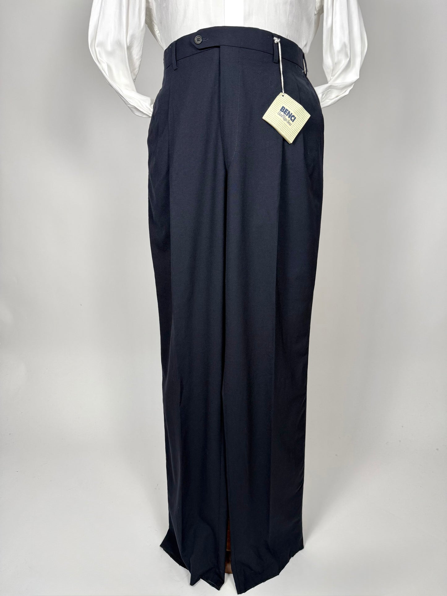 Pantaloni fresco lana stretch blu navy (NOS) - tg. 52/54