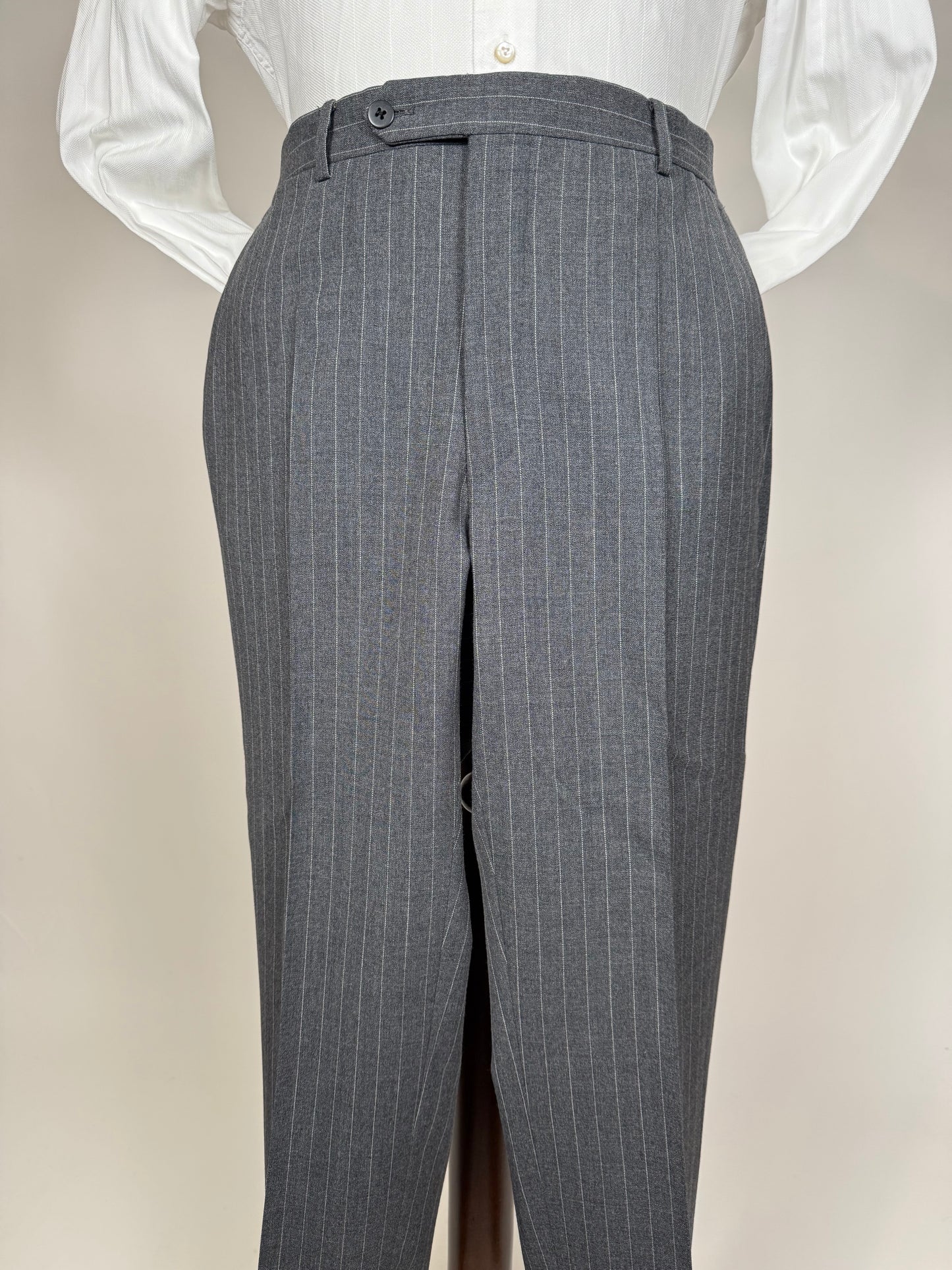 Completo estivo Sartoria Partenopea fresco lana grigio gessato - tg. 50/52